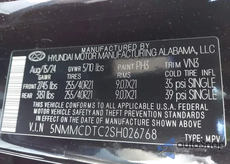 2025 Genesis Gv70 3.5T Awd Sport from USA, damaged, VIN 5NMMCDTC2SH026768